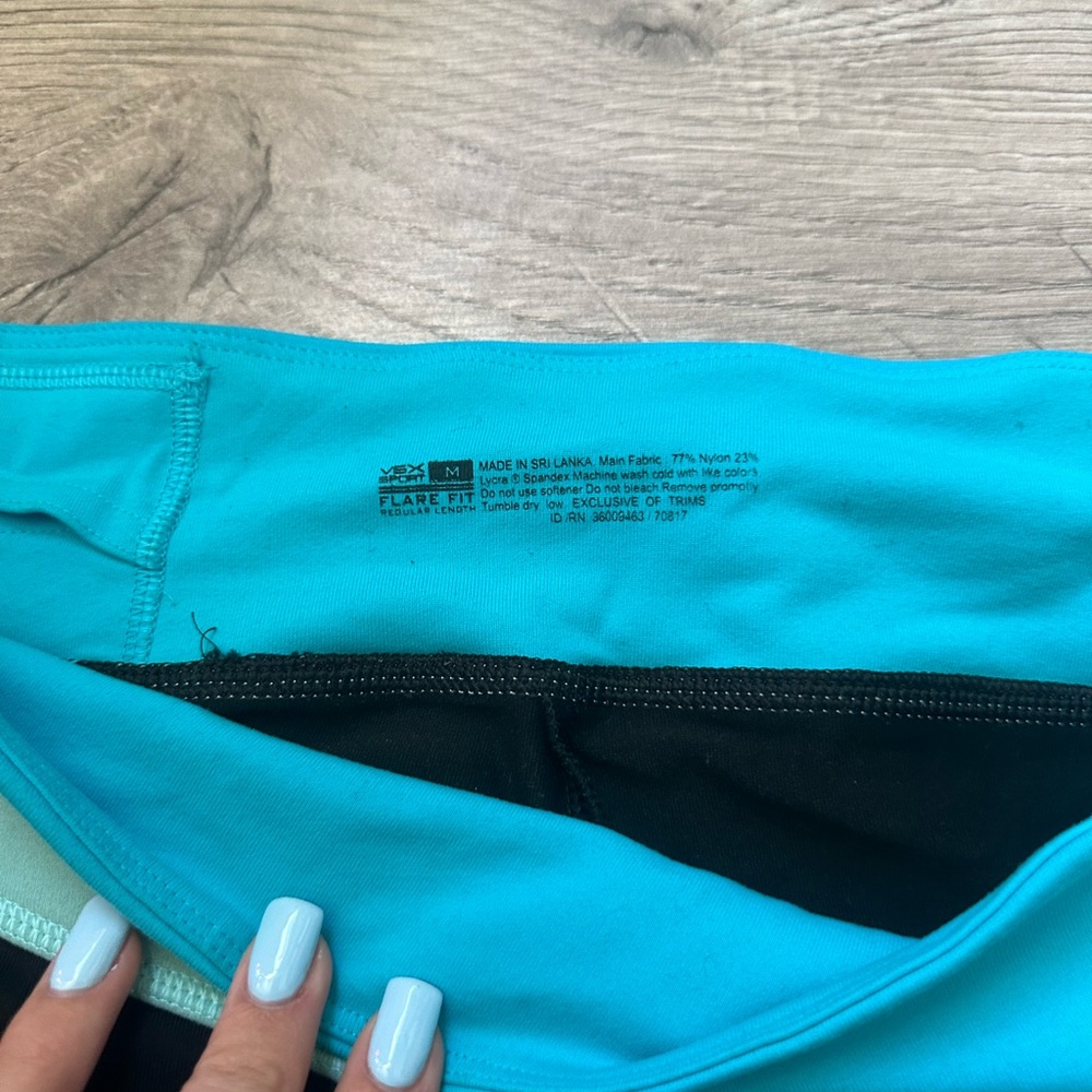 Women's Black and Blue Yoga Pants - Picture 4 of 5